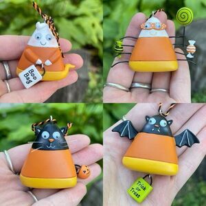 Hallmark Halloween Trimmer Ornaments Sweet Silly Candy Corn Ghost Spider Cat Bat